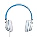 Intone Ms200 Stereo Low Bass Folding and Adjustable Headphone Earbuds - White / Blue