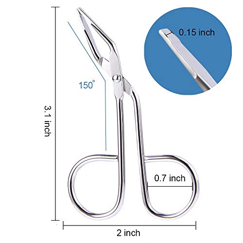 Koicaxy Tweezers for Eyebrows, 2 Pack Scissors Tweezers for Nose Hair, Stainless Steel Scissors Shaped with Slant Tip Hair Gripping Eyebrow & Ingrown Hair Remover for Girl Women Men - Thumbnail 4