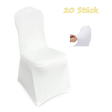 Femor Stuhlhussen Weiß 20 Stück Stuhlhussen 40X20X25 cm Stuhlhusse Weiss Stuhlhusse Hochzeit Bankettstuhl