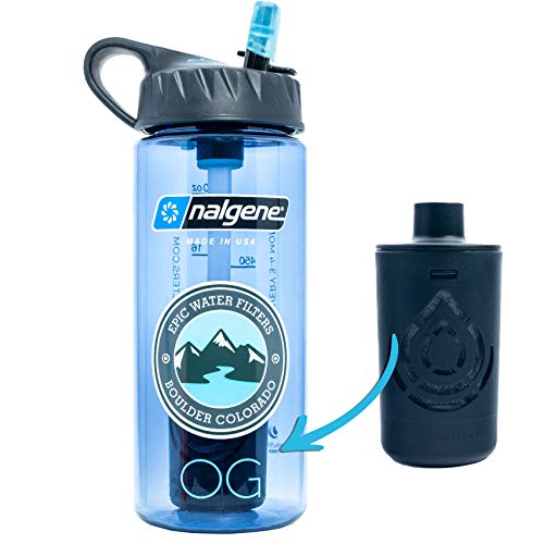 Epic Nalgene OG Water Bottle with Filter. USA Made Bottle and Filter