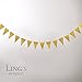 Ling's moment 10 Feet Paper Pennant Banner Triangle Bunting Garland Double Sided Glitter Flags Banner Vintage Style Pennant Banner for Gold Party, Wedding, Baby Shower, Event & Party Supplies, 15pcs