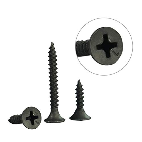 190 Stück M3,5 Holzschrauben schwarz,Holzschrauben set edelstahl Holzschrauben sortiment schwarz Holzschrauben senkkopf… – Bild 5