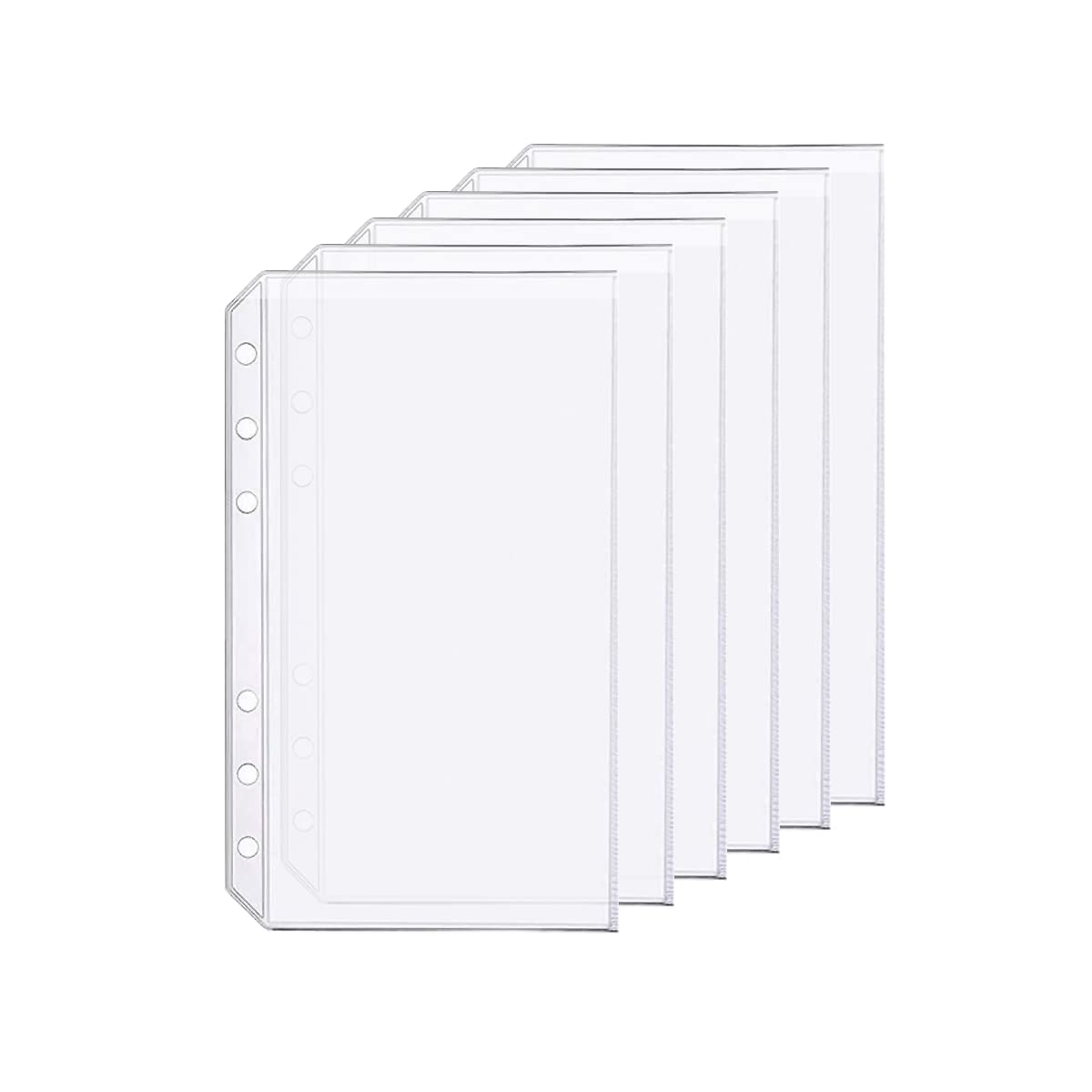 D Ring Binder Accessory Punched Binder Pockets Divider Ruler Tab Index (Pocket,A6)