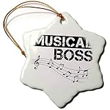 3dRose Musical Boss Design with Staff and Music