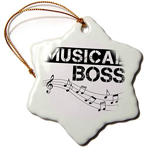 3dRose Musical Boss Design with Staff and Music
