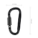 D-FantiX Aluminum Locking Carabiner Keychain Hook D Ring Clips EDC Gear Black Pack of 10
