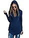 Women’s Drop Shoulder Pocket Front Pullover Hoodie Sweatshirt with Thumb Hole