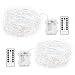 ZCOONE LED Fairy String Lights 2 Set 8 Modes 50 LED 16 Ft Battery Operated String Lights Waterproof Portable Twinkle Firefly Lights Remote Timer for Bedroom Garden Party Decoration (Cool White)
