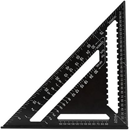 12inch High-Precision Triangle Ruler for Woodworking Quick Read Square Layout Gauge Measuring Tool Black