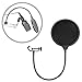 Neewer Desktop Microphone Suspension Boom Scissor Arm Stand with Microphone Clip Holder, Table Mounting Clamp and Pop Filter Windscreen Mask Shield Kit for Studio Broadcasting,Singing,Recording(White)