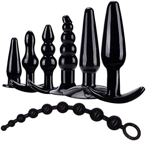 SGwen 7 PCS Beginner Anales Trainer Kits Soft Silicone Starters Plug Set with T-bar Base