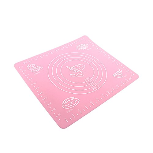 Click Here to See More Images HuntGold Durable 26*29cm Silicone Pastry Mat Baking Bakeware Oven Liner Tray Sheet Mat(pink)