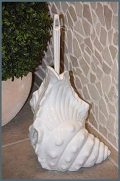 Dekorative WC Garnitur weiß Bad Bürste Muschel