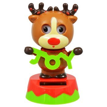 Plastic Solar-Powered Dancing Reindeer, 4"