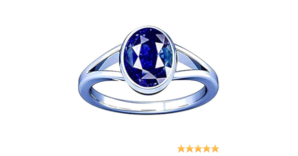 Divya Shakti 10.25-10.50 Carat Blue Sapphire Ring (Nilam/Neelam Stone  Silver Ring) 100% Original AAA Quality Gemstone