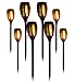 LazyBuddy Large Size Solar Torch Light with Flickering Flame, Realistic Fire Effect Garden Lights Outdoor, IP65 Waterproof Tiki Torches for Patio, Pathway, Auto On/Off - Landscape Lighting (8 Pack)