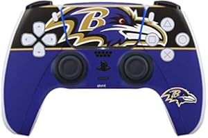 Skinit Decal Gaming Skin Compatible with PS5 Controller - Officially Licensed NFL Baltimore Ravens Zone Block Design