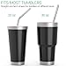 LPOLER Reusable Stainless Steel Metal Straws Drinking for 30 oz and 20 oz Tumblers, Long Handle Iced Tea Spoon Coffee Ice Cream Cocktail Stirring Spoons Set of 4, Included Cleaning Brushes