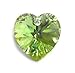 4 pcs Swarovski Xilion Crystal 6228 Heart Charm Pendant Peridot Ab 10mm / Findings / Crystallized Element