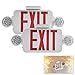 【2 Pack】UL Certified EXIT Sign with Emergency Light Red EXIT Compact Combo Hardwired High Output