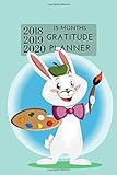 2018 2019 2020 15 Months Gratitude Daily Planner: Small Mini Calendar To Fit Purse & Pocket; Monthly & Weekly Bunny Rabbit Journal With Quotes & Address Book; Suitable For Teachers & Students by ZenWerkz