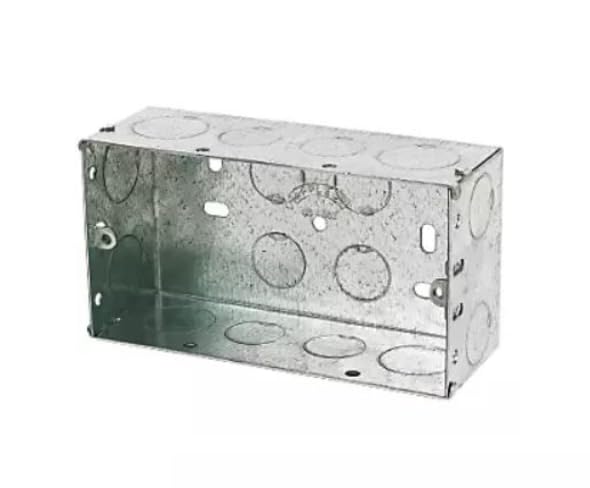 Double Back Box 47mm Extra Deep 2 Gang Metal for Electric Cooker/Shower Switch