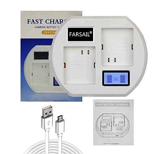 FARSAIL LCD Display Camera Battery Charger Station Compatible with Arlo Rechargable Batteries - Arlo Pro & Pro 2/VMA4400, Arlo Go/VMA4410, Arlo Light/ALS1101