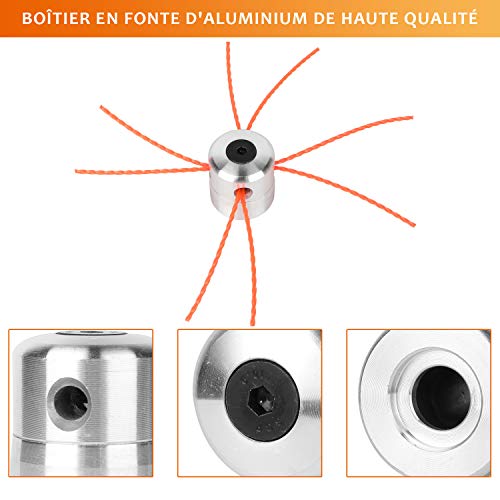 Viabrico 2 x Universal Aluminium Brush Cutter Head Nylon Wire M8 M10