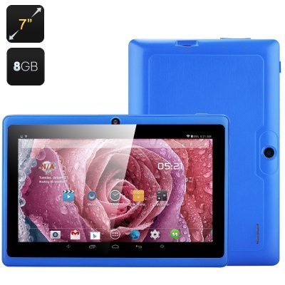 7 Inch Android Tablet - Allwinner A33 Quad Core CPU, Mali 400 GPU, Android 4.4, OTG, Wi-Fi, Bluetooth (Blue)