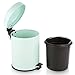 BINO Stainless Steel 1.3 Gallon / 5 Liter Round Step Trash Can, Matte Mint
