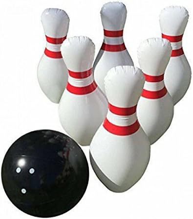 Logic Lab Giant Inflatable Bowling Game Set - Indoor Outdoor - Jumbo size - 24" Pins and 18" Ball - A Great Party Game