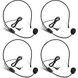 Boao 4 Pieces Headset Microphone, Flexible Boom for