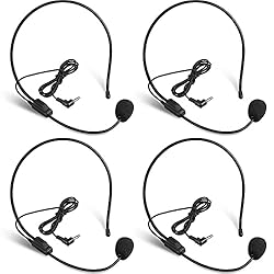 Boao 4 Pieces Headset Microphone, Flexible Boom for
