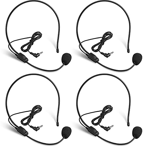 Boao 4 Pieces Headset Microphone, Flexible Boom for