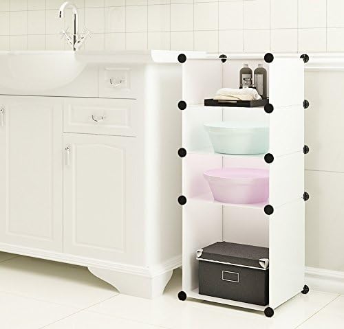 4-Tier Free Standing Storage Shelves By COSYHOME, For Extra Bathroom Storage Organizer Space saver for Small Spaces White