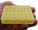 Ezy-Cut Pill Cutter with Built-in Magnifier - Comes with Yellow 8 Compartment Pill Box (Cutter Color Varies)