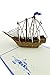 PopLife® Sailboat Tall Ship Pop Up Card for All Occasions - Happy Birthday, Graduation, Congratulations, Retirement, Anniversary, Fathers Day - Boaters, Pirates, Ocean Lovers - Folds Flat for Mailing
