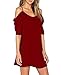 lymanchi Women Chiffon Cut Out Cold Shoulder Summer Trumpet Sleeve Spaghetti Straps Dress Top