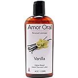 Amor Oral Vanilla Flavored Lube, Edible and Body Safe, Water-Based Personal Lubricant 4 Ounce Vanilla