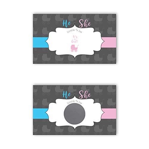 My Scratch Offs Its a Girl/Boy Baby Carriage Gender Reveal Party Scratch Off Scratcher Lottery Tickets Cards Family…