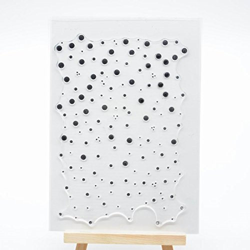 WooYangFun Joyful Home 1pc Dot Background Rubber Clear Stamp for Card Making Decoration and Scrapbooking