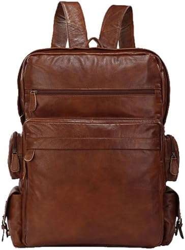 SAIERLONG MrBP Men's backpacks shoulder handbags brown Genuine Leather