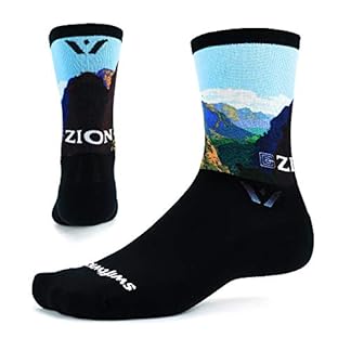 Swiftwick VISION SIX IMPRESSION Running and Cycling Socks, Stylish, High Performance Crew