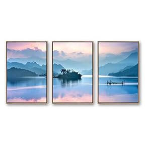 Framed Canvas Wall Art for Living Room, Bedroom Beautiful Nature Norway Landscape Canvas Prints for Modern Home Decoration Ready to Hang - 16"x24"x3 Panels
