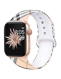 Kaome - Correa de repuesto para Apple Watch (1.496 in, 1.575 in, 1.654 in, 1.732 in, silicona suave, sin desvanecimiento, compatible con iWatch Series 4 3 2 1, S M M L)