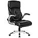 YAMASORO Office Chair High Back PU Leather Computer Desk Chair Gaming Chair with Flip-Up Arms, Headrest and Lumbar Support