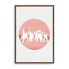 Framed Canvas Wall Art Circular Pattern Canvas Prints Home Artwork Decoration for Living Room,Bedroom - 16x24 inches