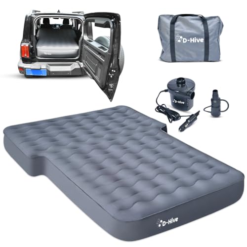D-Hive SUV Air Mattress, Ultra-Thick Material Extra-High Car Air Mattress, SUV Mattress for Toyota 4runner, Jeep Wrangler, Car Mattress Inflatable Grey