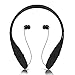 Bluetooth Headphones, Bluenin 980 Wireless Headsets Sweatproof In-ear Earbuds Sports Neckband Earphones Built-in Mic with Noise Cancellation for iPhone 7 plus 7 6s 6 5s 5 Samsung and Android (Black)