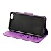 iPhone 6S Funda, iPhone 6S Funda de piel, arsue PU Flip Folio Funda tipo portafolios con ranuras para tarjetas de Flores y mariposas con función atril para iPhone 6/6S, Purple/Bling